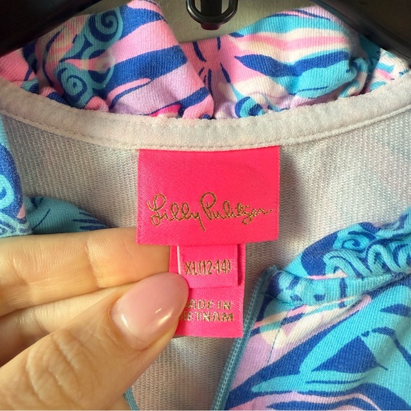 Lilly Pulitzer Little Skipper Ruffle Dress Borealis Blue Tropic Down Low XL - Picture 3 of 8